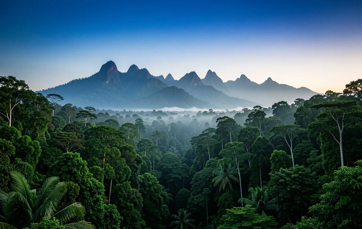 Misty rainforest horizon